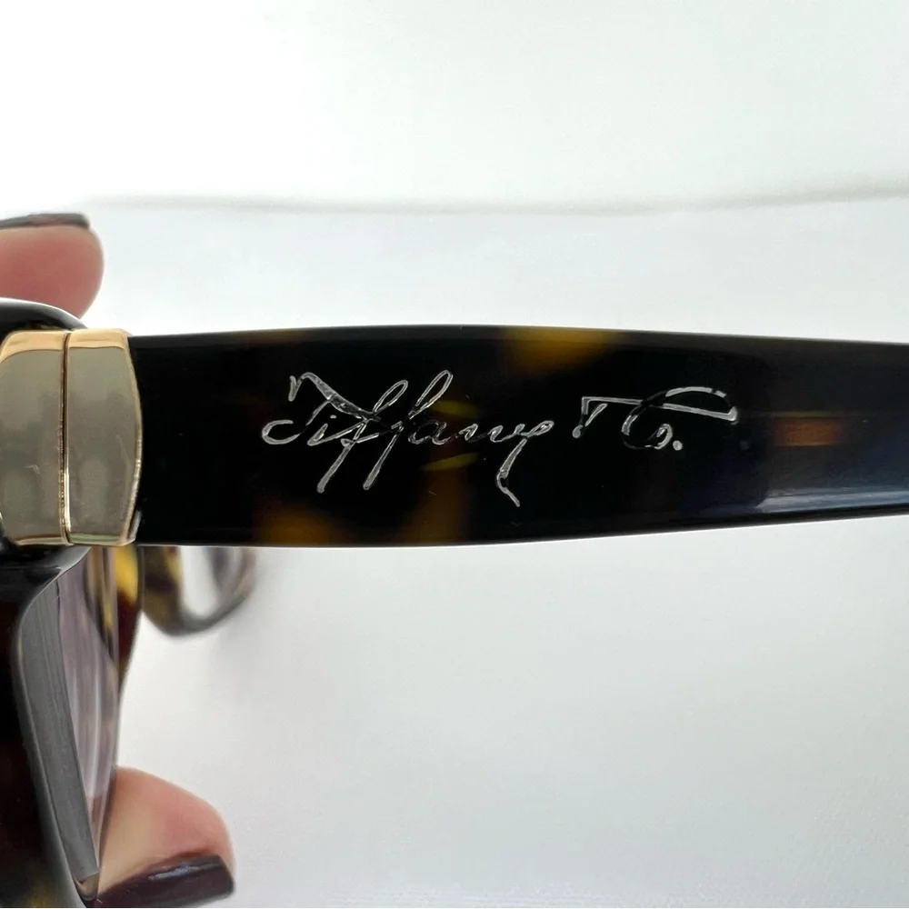 TIFFANY & CO TF 2084 8015 Cat Eye Brown Tortoise on Blue Prescription Eyeglasses
